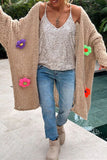 lutaotie Casual Elegant Solid Appliques Weave Cardigan Collar Outerwear