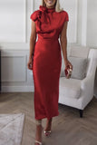 Lutaotie Celebrities Elegant Solid Bandage Half A Turtleneck Sleeveless Dress Dresses