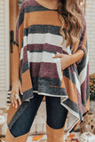 Lutaotie Casual Striped Contrast O Neck Tops