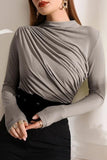 Lutaotie Casual Solid Fold Half A Turtleneck Tops