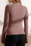 Lutaotie Casual Solid Fold Half A Turtleneck Tops