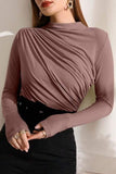 Lutaotie Casual Solid Fold Half A Turtleneck Tops