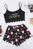 Lutaotie Merry Christmas Cami Top Shorts Pajamas Set