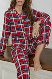 Lutaotie Plaid Lapel Two-Piece Loungewear