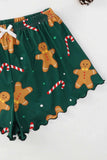 Lutaotie Christmas Gingerbread Man Cami Top Shorts Pajamas Set