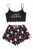 Lutaotie Merry Christmas Cami Top Shorts Pajamas Set