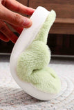 Lutaotie Green Cartoon Graphic Plush House Slippers