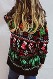 Lutaotie Christmas V Neck Jacquard Cardigan