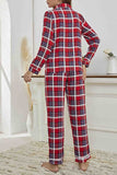 Lutaotie Plaid Lapel Two-Piece Loungewear