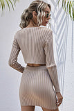 Lutaotie Beige Knitted Skirts Two-Piece Set