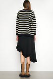 Lutaotie Black Striped Knitted Cardigan