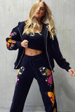 Lutaotie Butterfly Print Hoodie Long Pants Two Piece Outfits