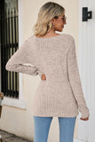 Lutaotie Casual Square Neck Ribbed Sweater