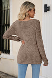 Lutaotie Casual Square Neck Ribbed Sweater