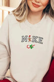 Lutaotie Christmas Letter Graphic Cotton Sweatshirt