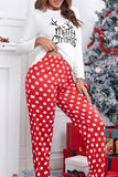 Lutaotie Christmas Printed Two-piece Loungewear