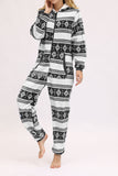 Lutaotie Christmas Printed Zipper Hooded Jumpsuits