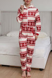 Lutaotie Christmas Printed Zipper Hooded Jumpsuits