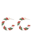 Lutaotie Christmas C-shaped Earrings