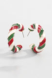 Lutaotie Christmas C-shaped Earrings