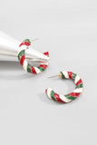 Lutaotie Christmas C-shaped Earrings