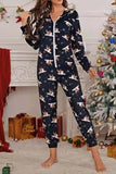 Lutaotie Christmas Hooded Loungewear Jumpsuit