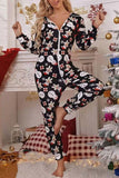 Lutaotie Christmas Hooded Loungewear Jumpsuit