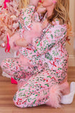 Lutaotie Christmas Printed Fuzzy Parent-child Outfits Loungewear