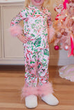 Lutaotie Christmas Printed Fuzzy Parent-child Outfits Loungewear