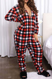 Lutaotie Christmas Printed Plush Hooded Jumpsuits