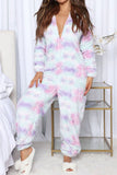 Lutaotie Christmas Printed Plush Hooded Jumpsuits