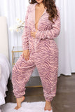 Lutaotie Christmas Printed Plush Hooded Jumpsuits