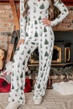 Lutaotie Christmas Printed V Neck Two-piece Loungewear