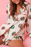 Lutaotie Christmas Satin Printed Loungewear