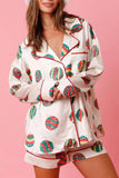 Lutaotie Christmas Satin Printed Loungewear