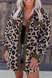 Lutaotie Contrast Leopard Print Plush Shacket