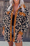 Lutaotie Contrast Leopard Print Plush Shacket