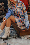 Lutaotie Contrast Plaid Shirt Dress