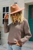 Lutaotie Crew Neck Striped Knitted Sweater