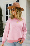 Lutaotie Crew Neck Striped Knitted Sweater