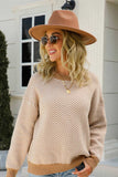 Lutaotie Crew Neck Striped Knitted Sweater