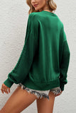 Lutaotie Crew Neck Twisted Long Sleeve Sweater