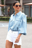 Lutaotie Denim Button Down Top