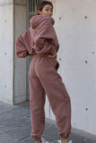 Lutaotie Drawstring Hoodie Crop Top & Jogger Pants