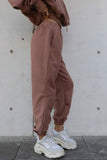 Lutaotie Drawstring Hoodie Crop Top & Jogger Pants