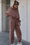 Lutaotie Drawstring Hoodie Crop Top & Jogger Pants