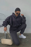 Lutaotie Drawstring Hoodie Crop Top & Jogger Pants