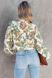 Lutaotie Floral Balloon Sleeve Blouse