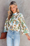 Lutaotie Floral Balloon Sleeve Blouse