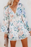 Lutaotie Floral Pocketed Crochet Rompers